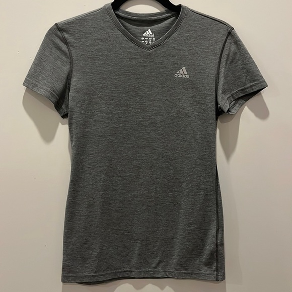 Adidas Short Sleeve Running Top, Light Grey, Size S, EUC - Picture 1 of 4